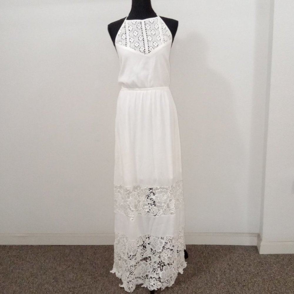 Lulus Dashing Dame White floral islet dress. - Picture 6 of 11